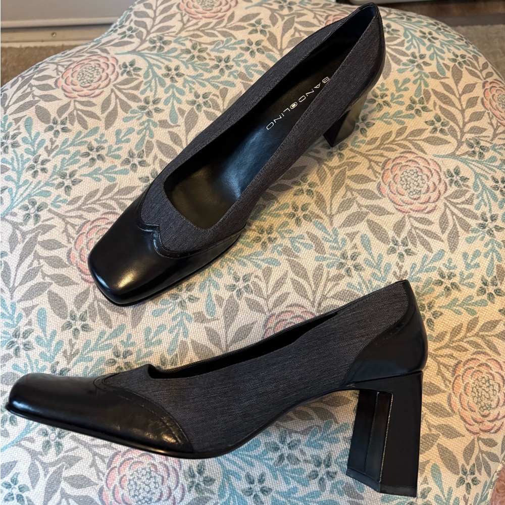 Bandolino Black and Denim Heels - Picture 4 of 7